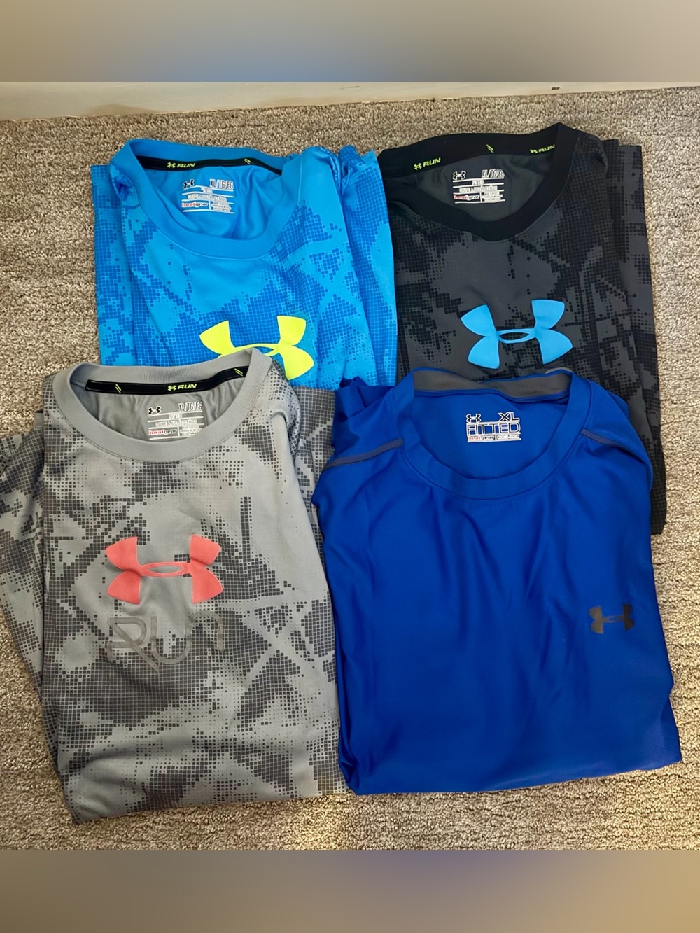 Under Armour Men’s Tech Short-Sleeve Shirts - Blue, Light Blue, Gray, Black